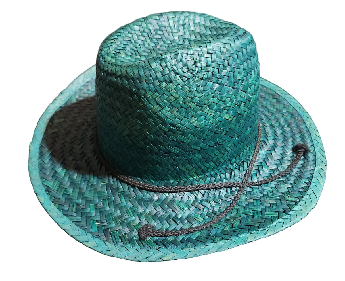 Chapeau de paille paysan vert