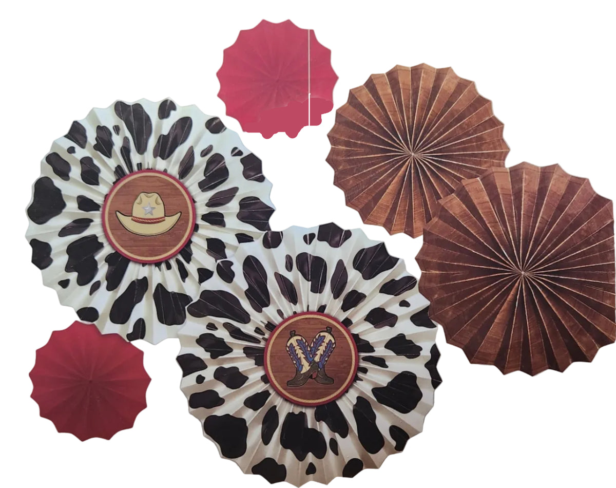 Paper Fan Decoration Western - Cowboy
