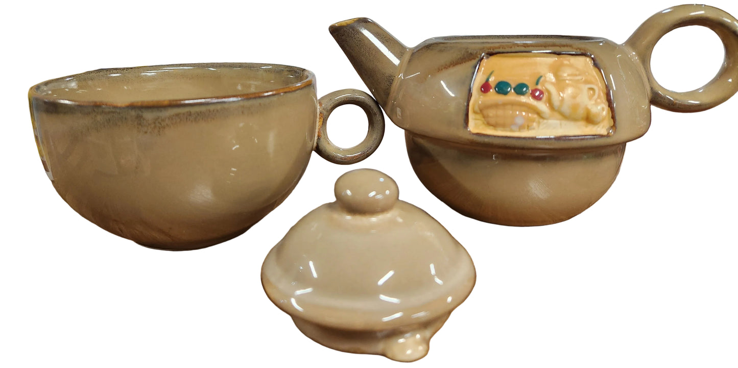 Light Brown 2 Piece Tea Set
