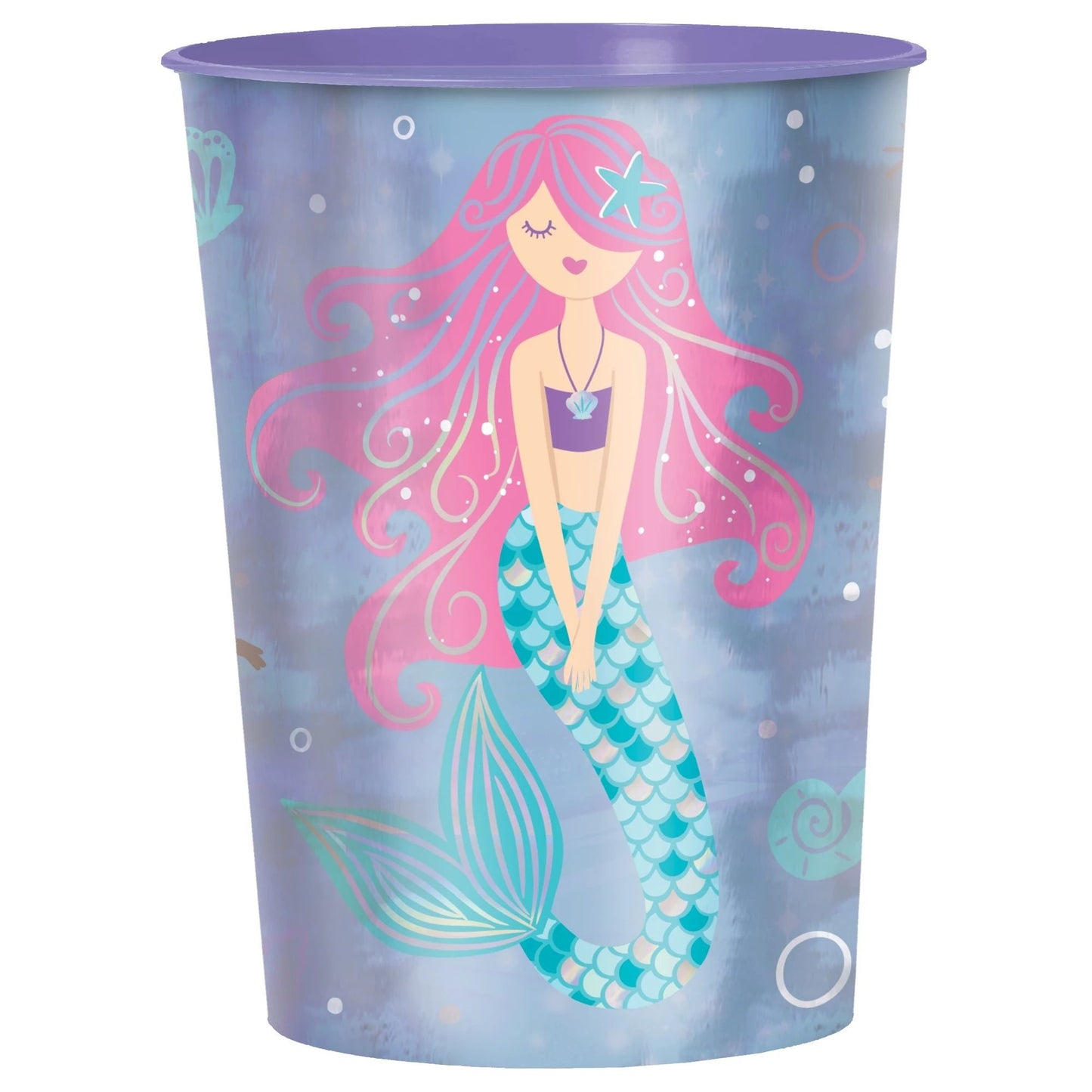 Gobelet en plastique sirène scintillante 16 oz
