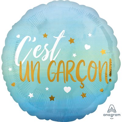 M. 18" "C'est Un Garçon" Shaded Balloon