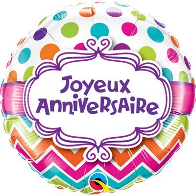 M.18'' Joyeux anniversaire à pois