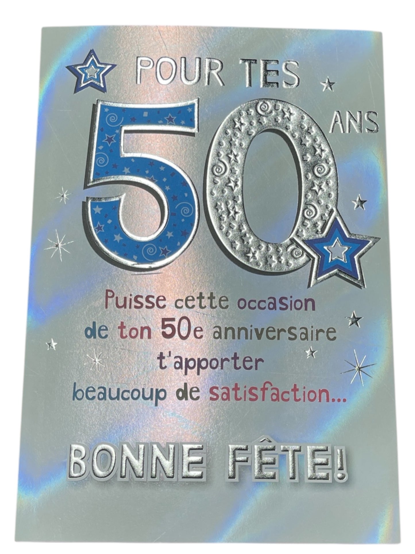 Carte De Souhait - Fête 50 Anniversaire Holographique