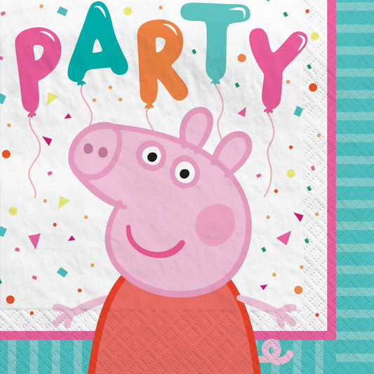 Peppa Pig Confetti Party Napkins - Beverage Napkins 10''