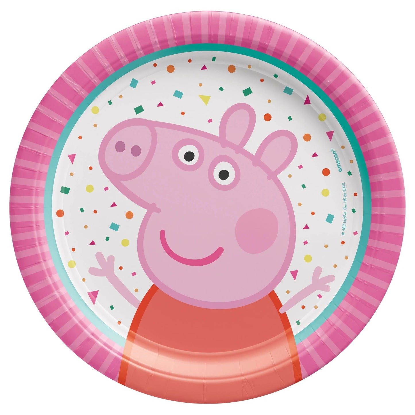 Peppa Pig Confetti Party Plates - Dessert Plates 7"