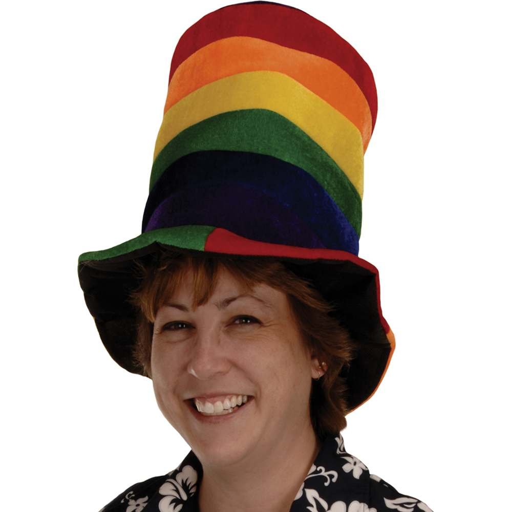 Rainbow Plush Stovepipe Hat