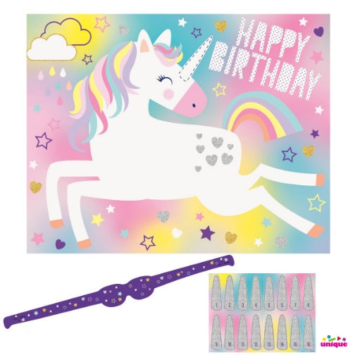 Jeu de fête d'anniversaire de licorne