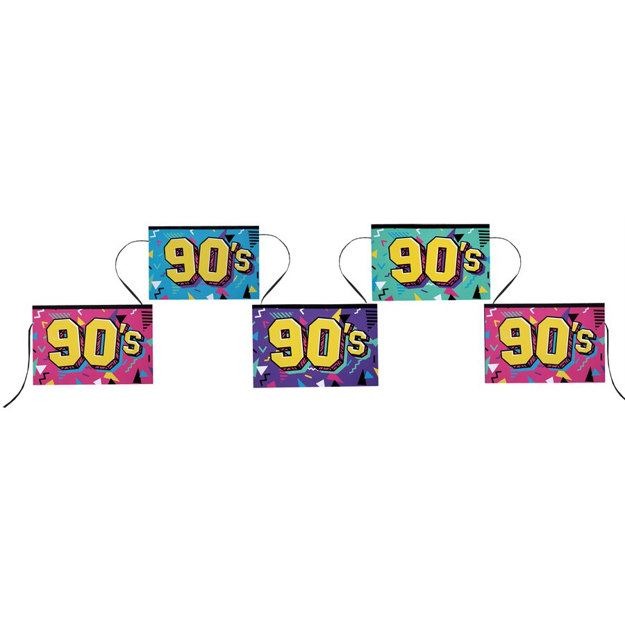 Bannière multicolore des années 90