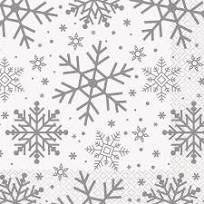 Silver Snowflake Napkin - Lunch Napkins 13"