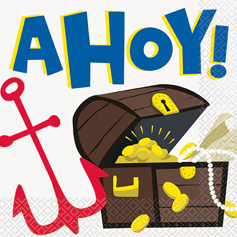 Ahoy Pirate Napkins - Lunch Napkins 13"