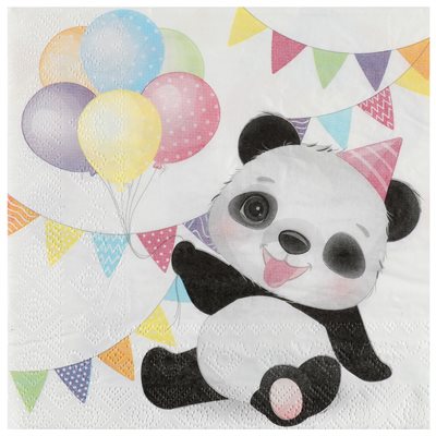 Serviettes de table Anniversaire Panda