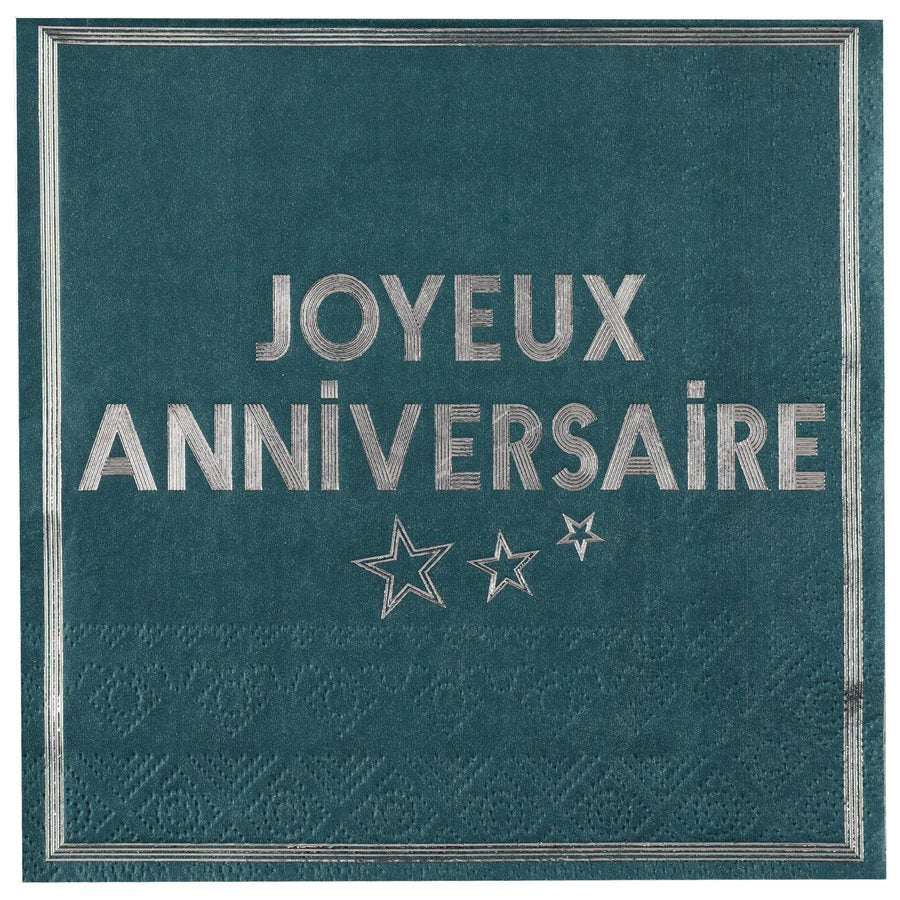 Serviettes de table One Day Star - Bleu sarcelle foncé