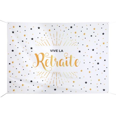 "Vive La Retraite" White/Gold Background