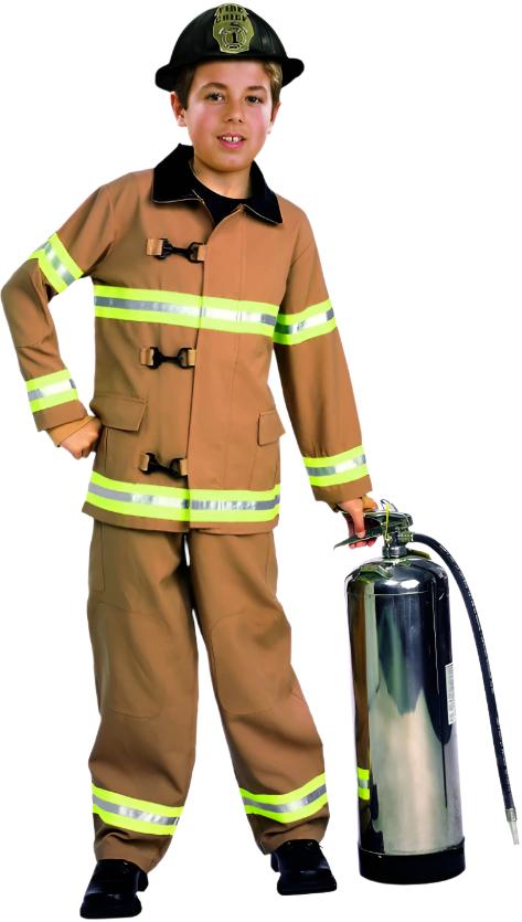 Motif pompier rayé marron – Jeunes héros américains