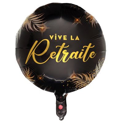 M. 18" Vive la Retraite Noir/Gold