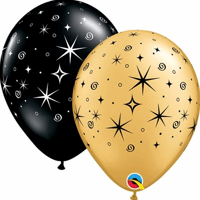 B.11'' Sparkles & Swirls Or et Noir