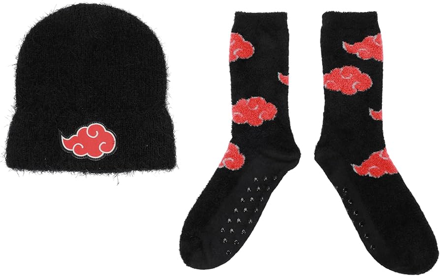 Akatsuki Red Beanie and Socks Set - Naruto