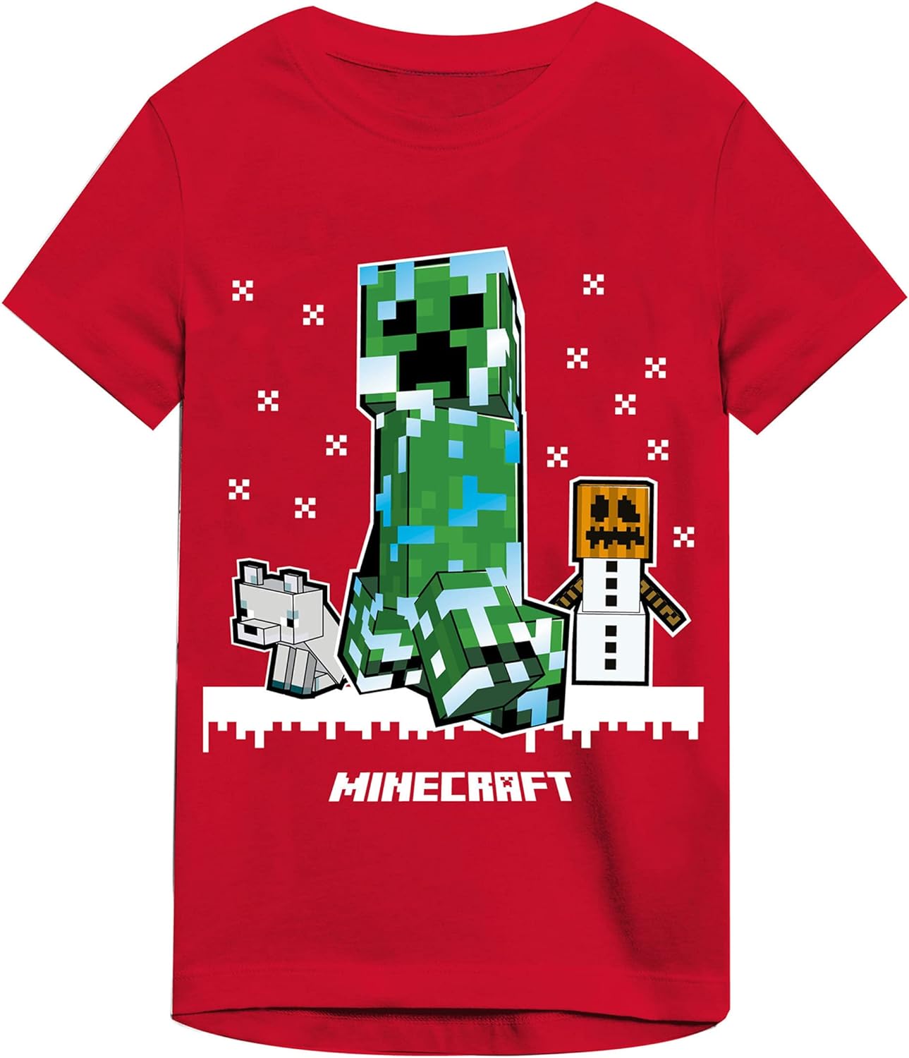 Youth Red Winter Minecraft T-Shirt - Minecraft
