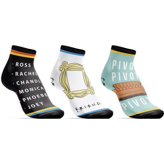 Ladies Ankle Socks (3 Pairs) - Friends