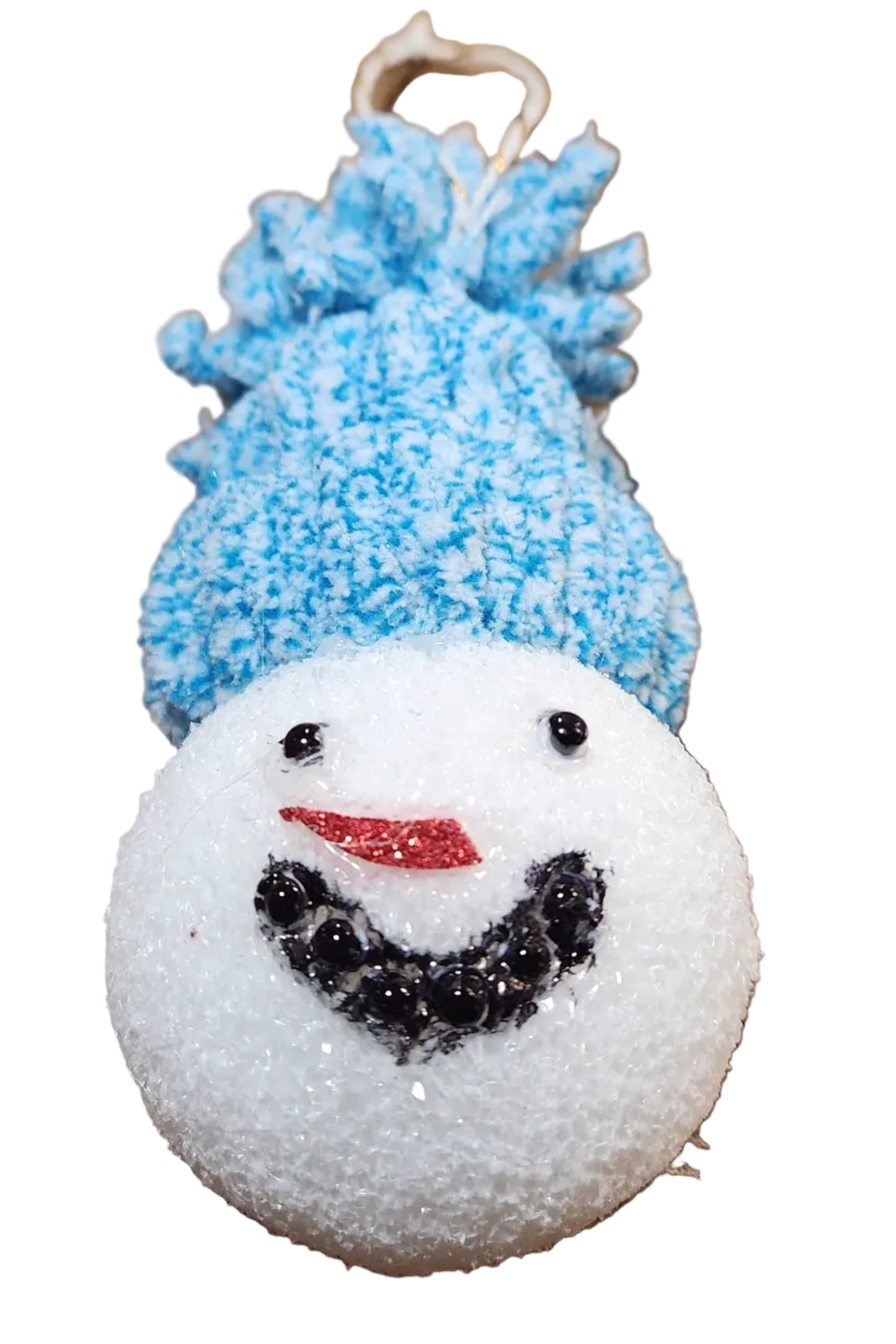 Handmade Snowman Head & Beanie Ornament