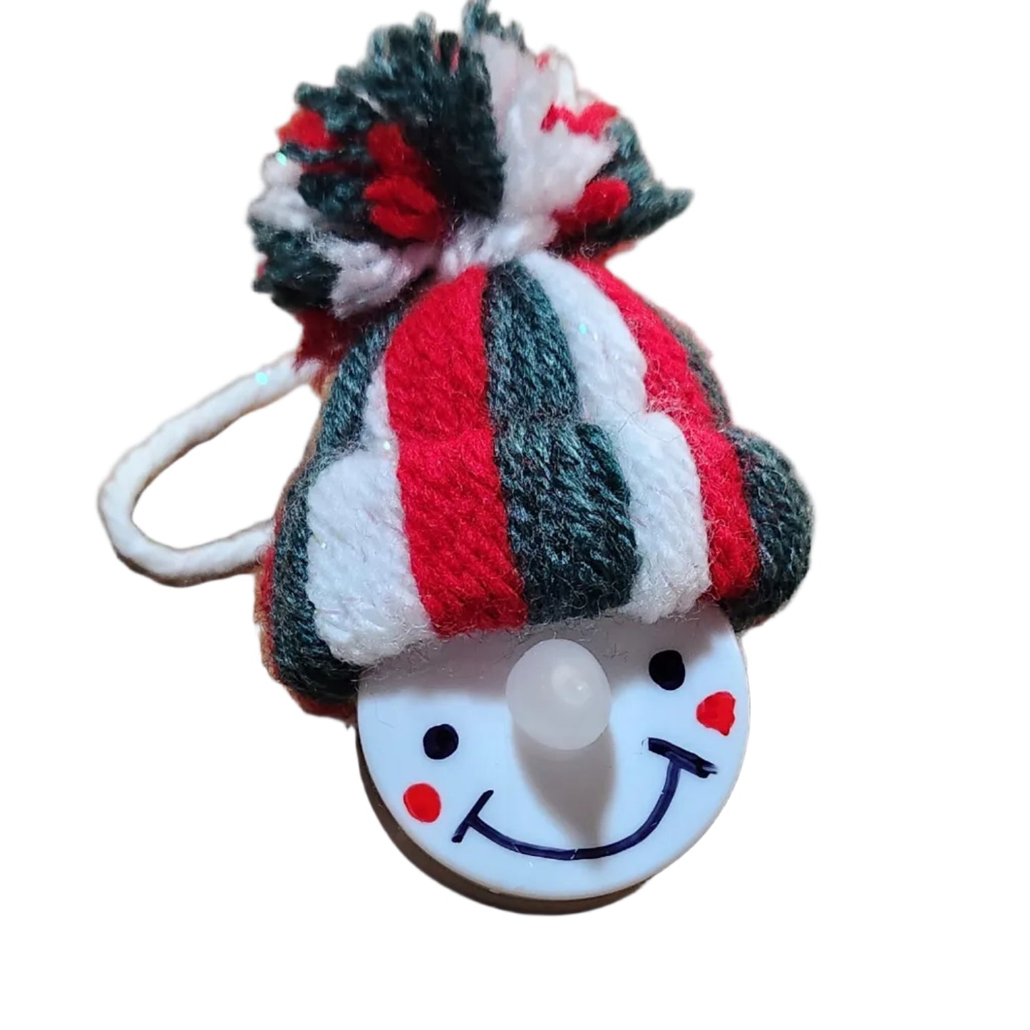 Handmade Snowman Ornament Light-Up Nose