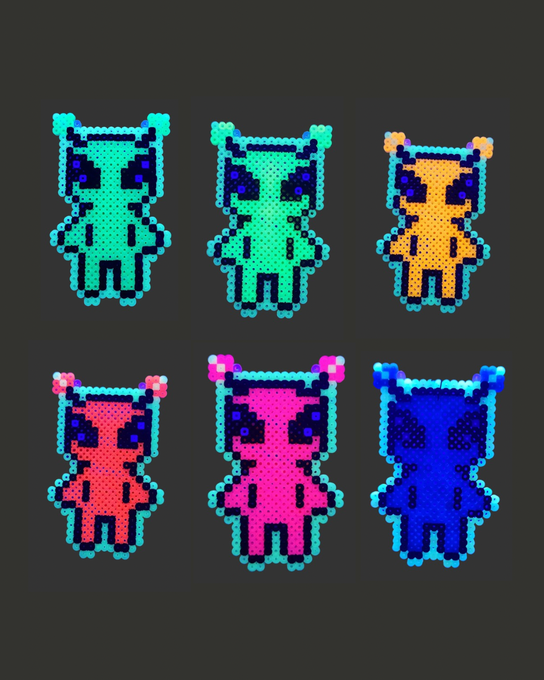Pixel Art - Neon Alien Set-1