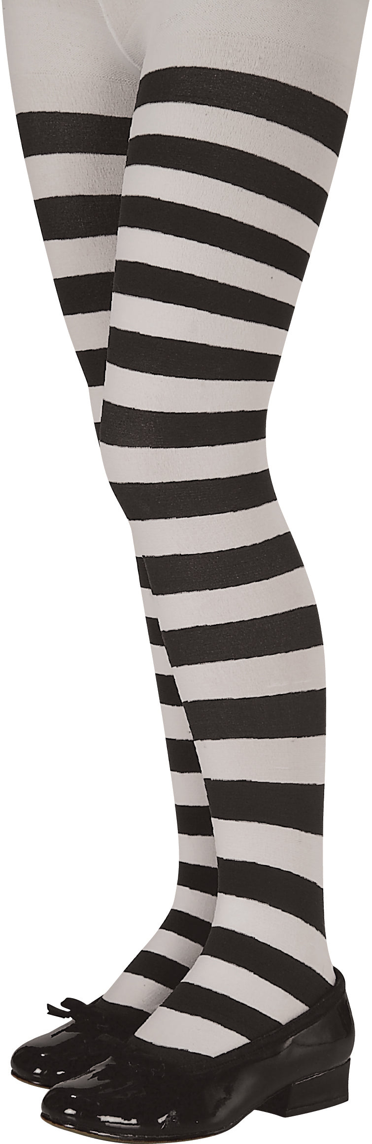Black/White Striped Child Tights