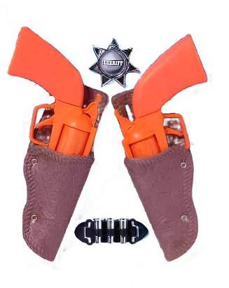 Ensemble de pistolets de cow-boy pour enfant - Double face