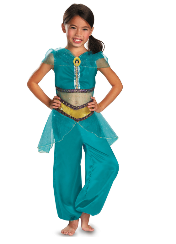 Costume de la Princesse Jasmine de Disney Aladdin pour enfant et toute  petite, combinaison bleue, choix de tailles