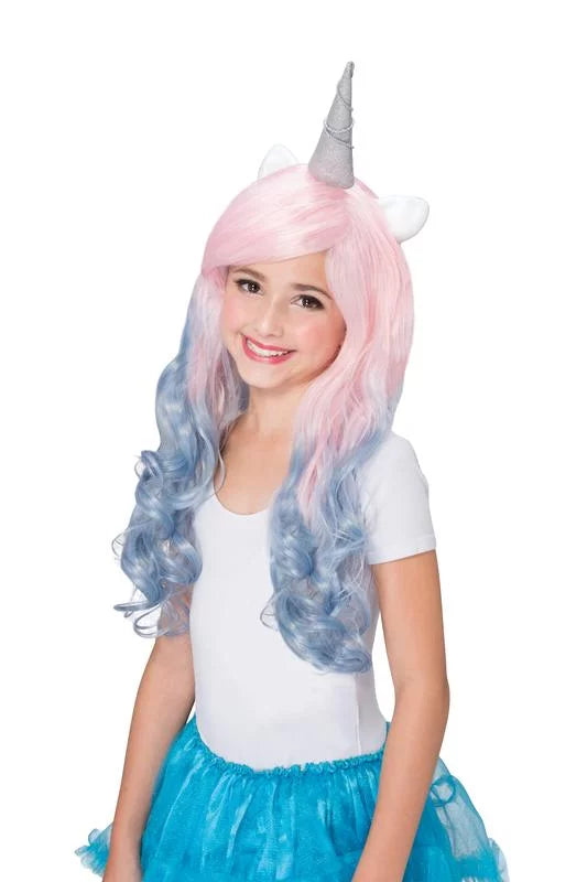 Child Unicorn Wig Pink/Blue