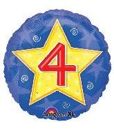 M. 18" Numbers Star Ballons Dark Blue