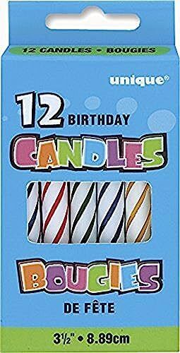 3.5'' Multicolor Spiral Birthday Candles - 12 Pcs Pak