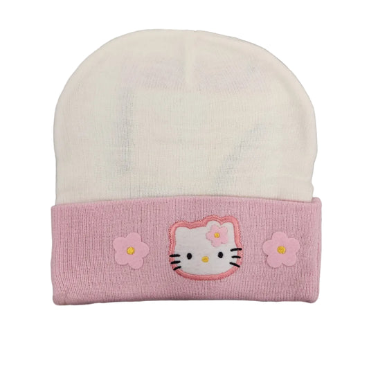 White And Pink Hello Kitty Beanie - Hello Kitty