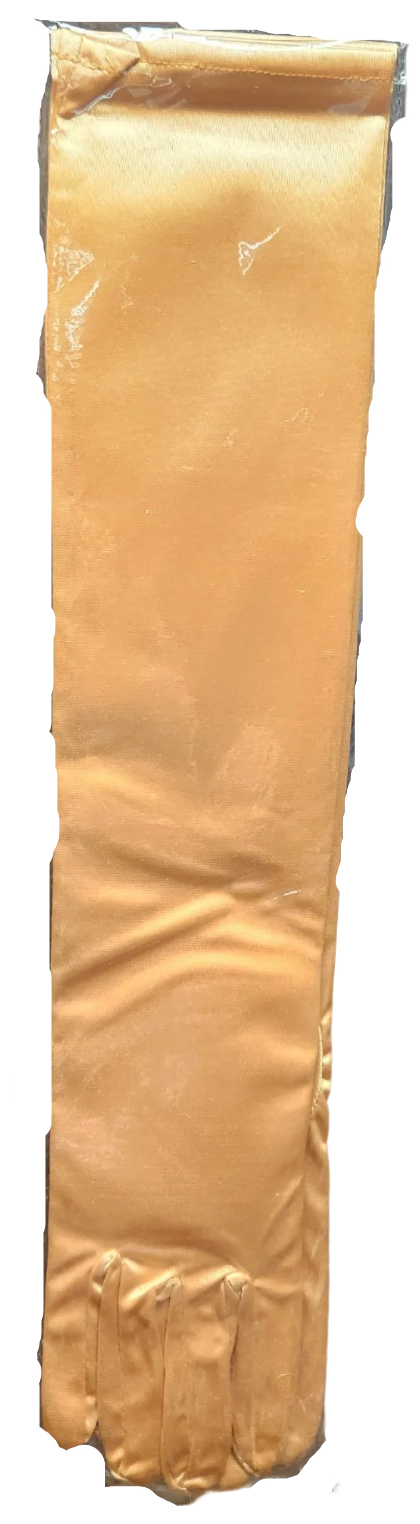Long Gold Satin Gloves 18"