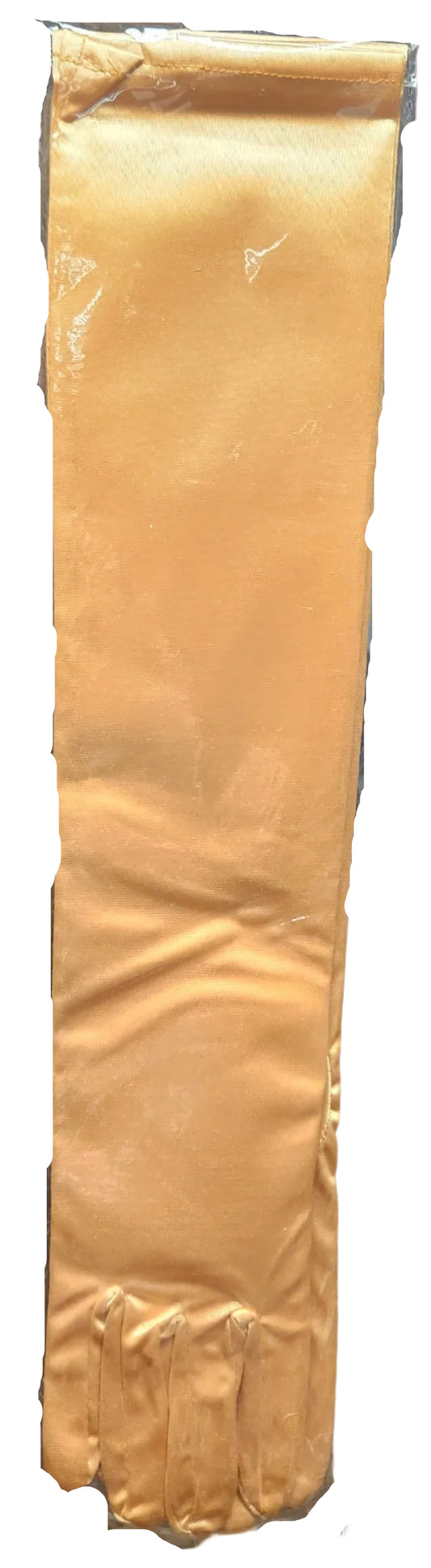 Long Gold Satin Gloves 18"