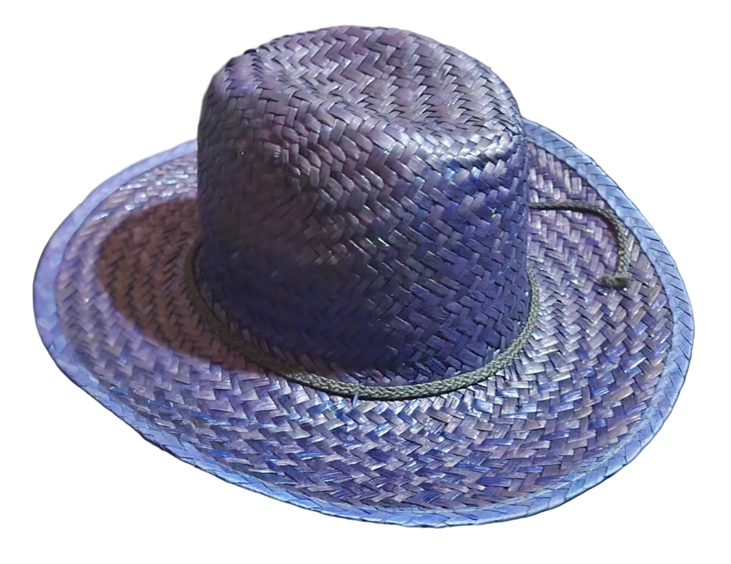 Chapeau de paille paysan bleu