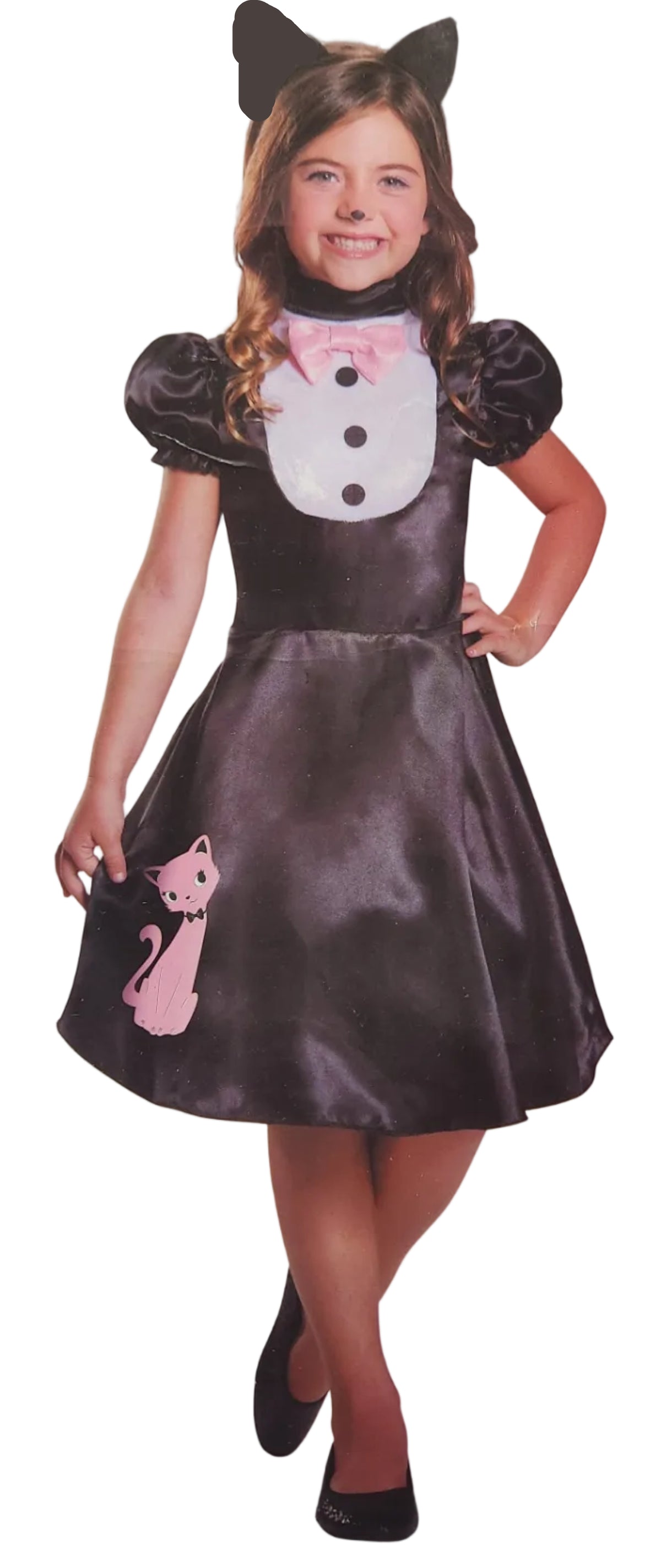 Kitty Cat - Noir avec chat rose