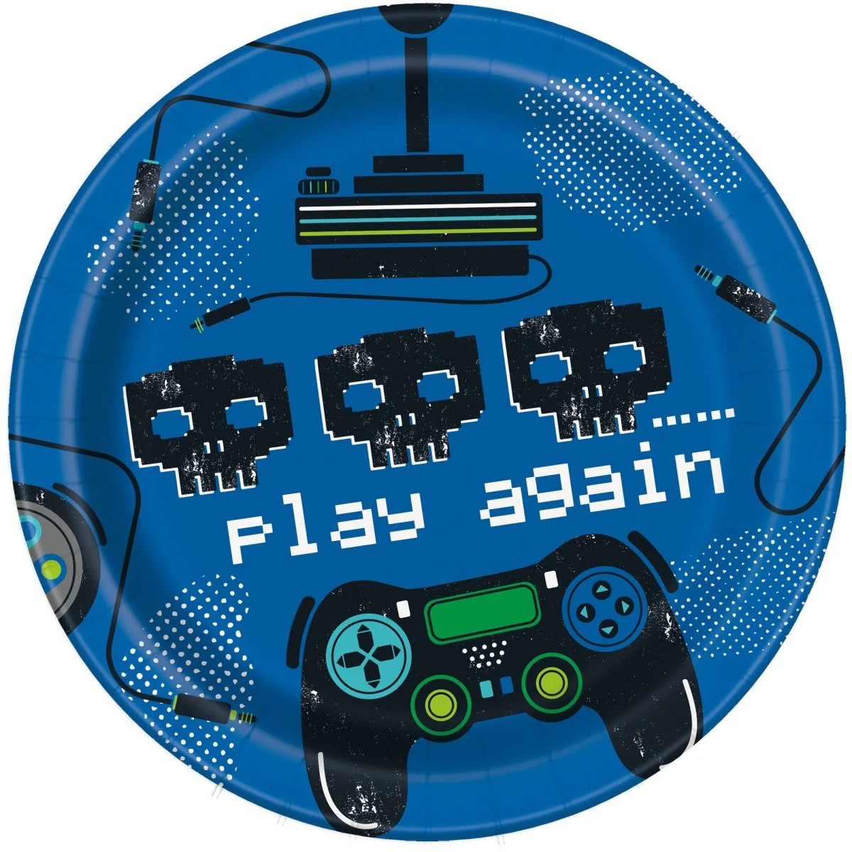 Gamer Birthday "Play Again" 7" Dessert Plate