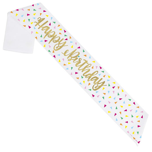 Gold Foil Happy Birthday Sash