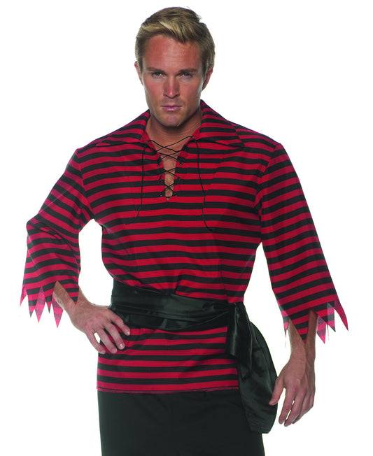 Striped Pirate Shirt - Black/Red