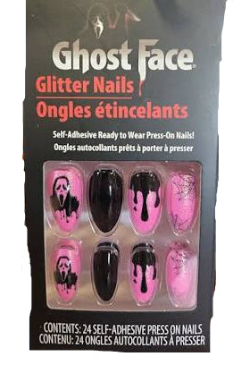 Ghostface Glitter Fake Nails