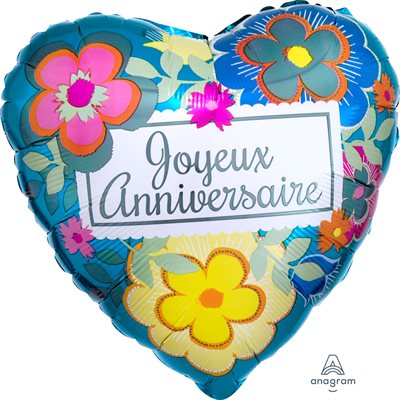 M. 18" Joyeux Anniversaire Floral