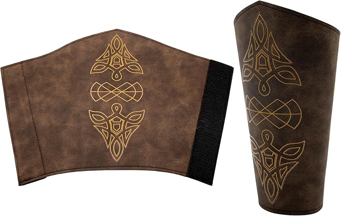 Faux Leather Arm Cuffs With Celtic Design