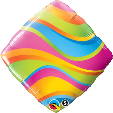 M. 18" Wavy Stripes Diamond Shaped Balloons