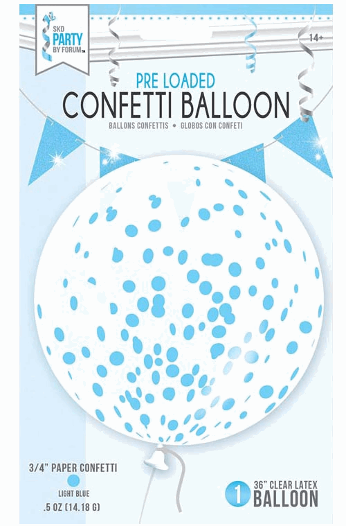 36" Clear Confetti Balloon