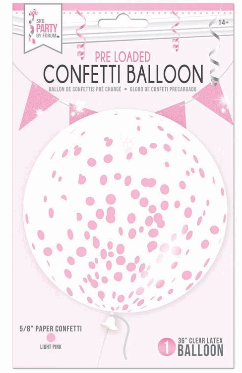 36" Clear Confetti Balloon