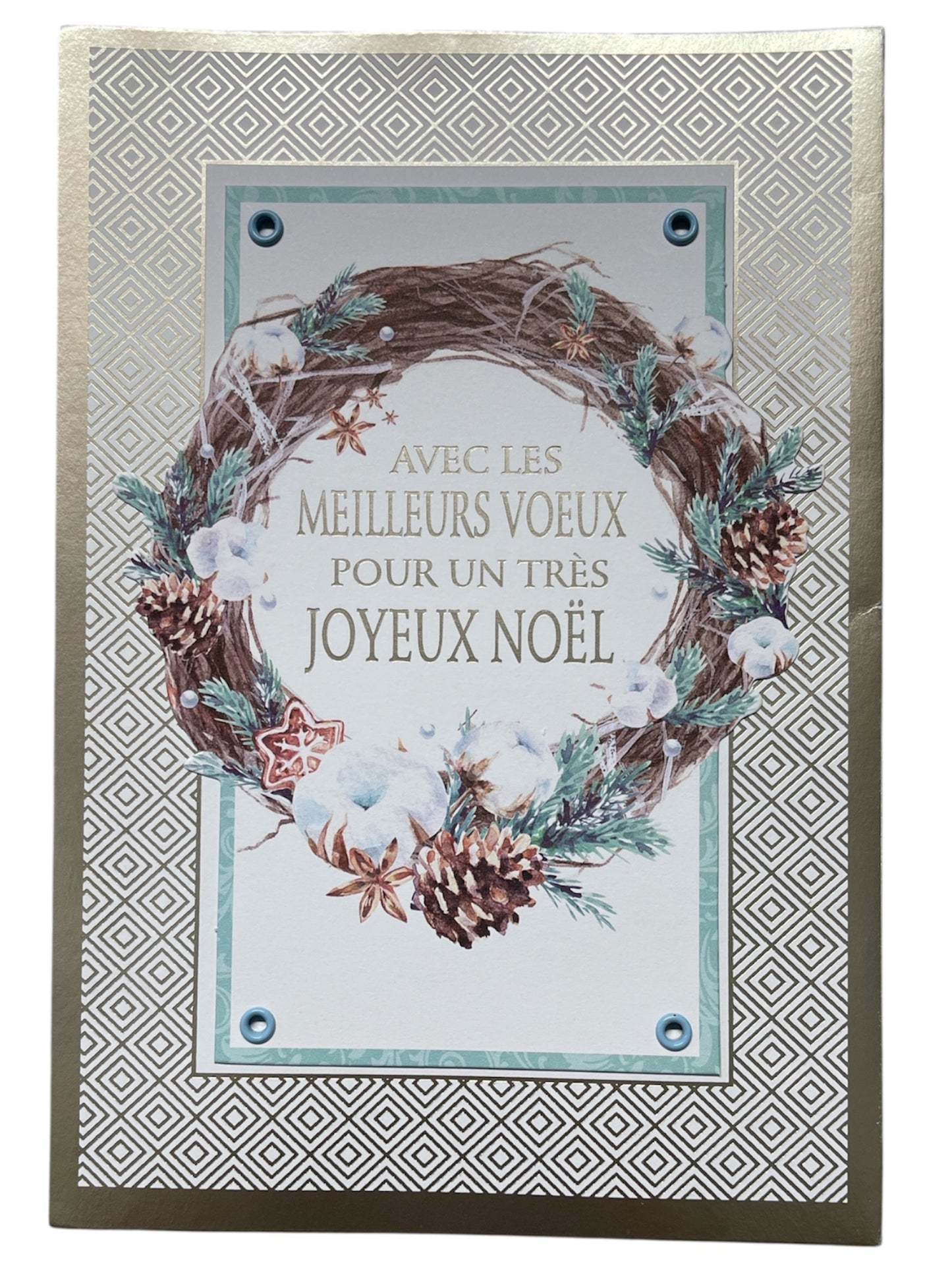 Carte De Souhait - Avec Les Meilleurs Voeux Pour Un Très Joyeux Noël Couronne