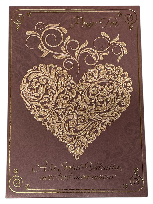 Carte De Souhait - Pour Toi À La Saint-Valentin Dorée