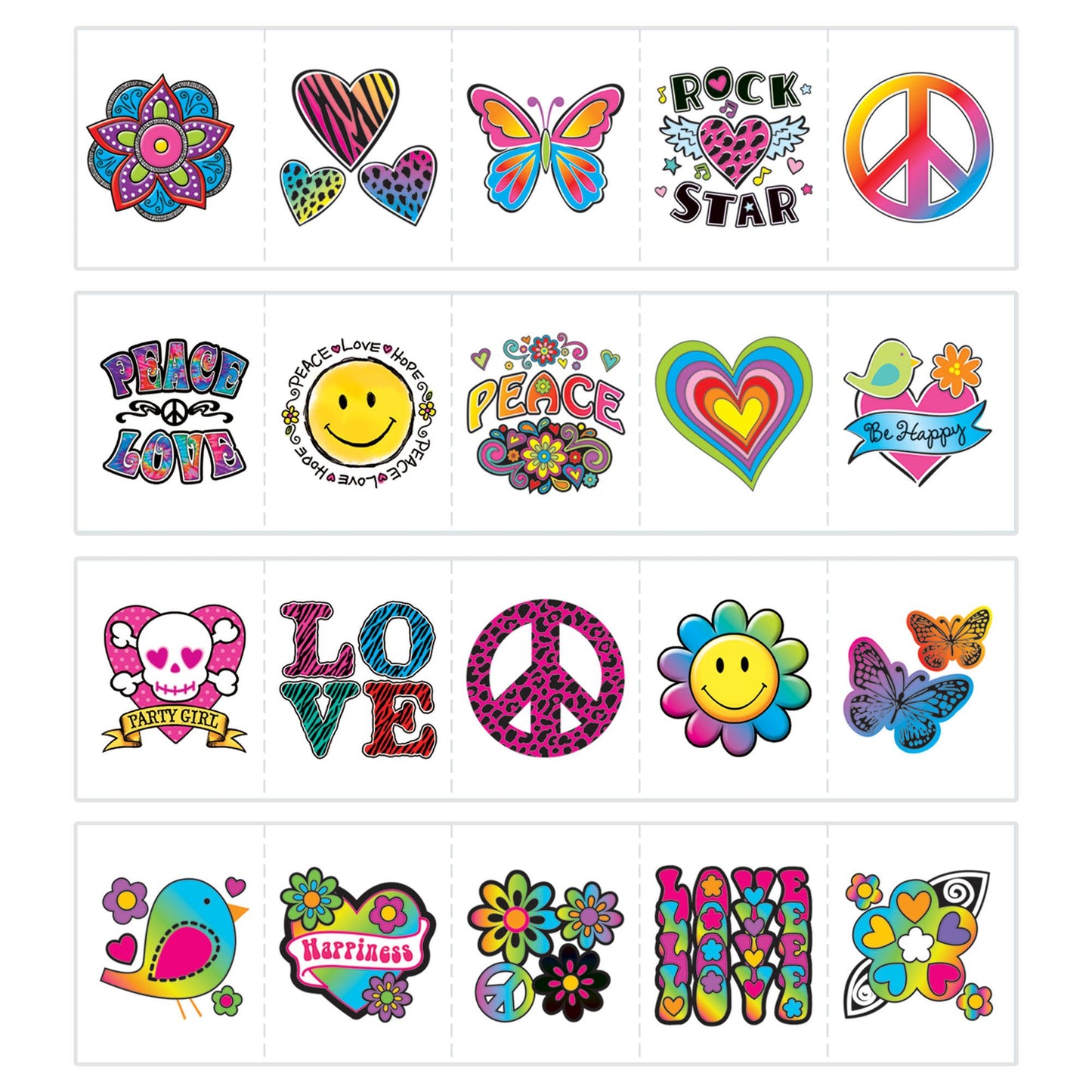 Tween Summer Fake Tattoos - Mega Value Pack