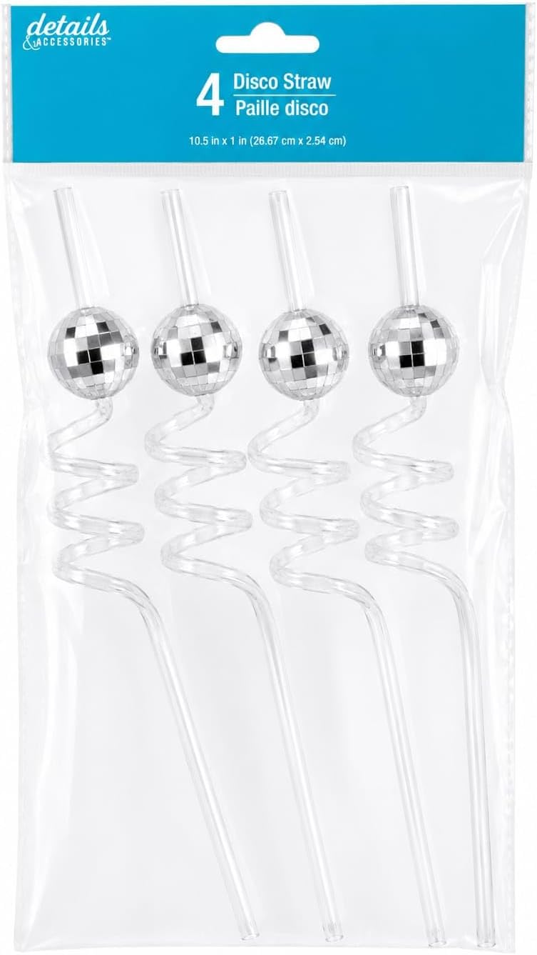 Disco Straws 4 Pack